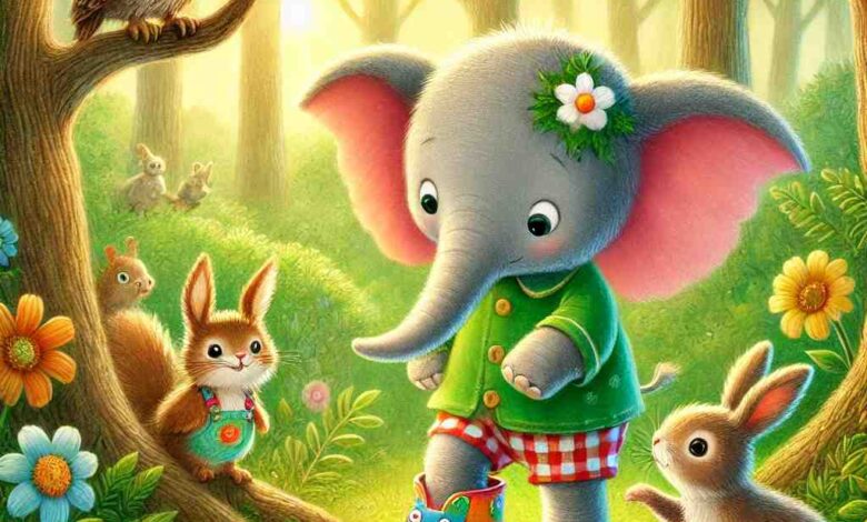 ayakkabisini arayan kucuk fil