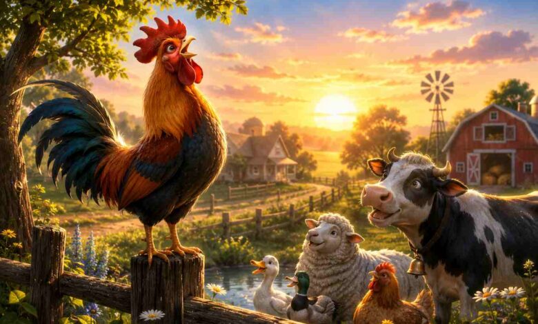 Çiftlikte Herkesi Uyandıran Küçük Horoz Masalı 13 ciftlikte herkesi uyandiran kucuk horoz